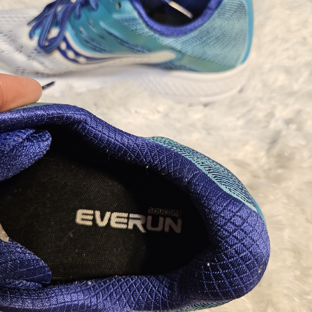 Saucony Ride ISO 2 Women's Running Shoes Blue White Athletic‎ Sneakers - Picture 3 of 8